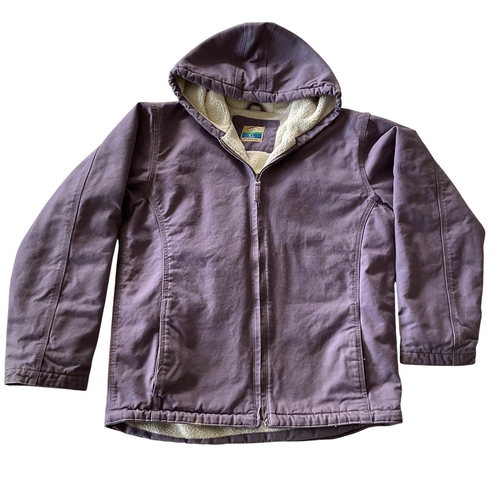 Kids Blue Mountain W Purple Sherpa Lined Hooded Work Jacket Size‎ XL